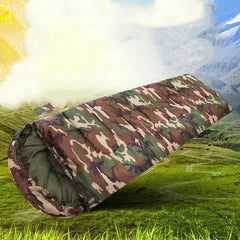 Camouflage slaapzak voor veelzijdig gebruik
