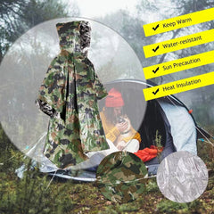 Noodregenjas met camouflageprint