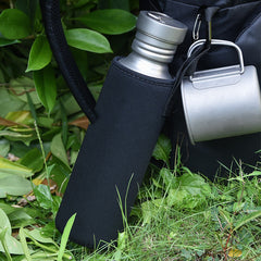 750 ml Pure titanium waterfles met opbergzak