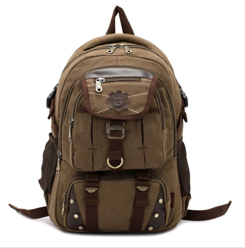 Unisex Grote Canvas Rugzak met Luchtkussenbanden