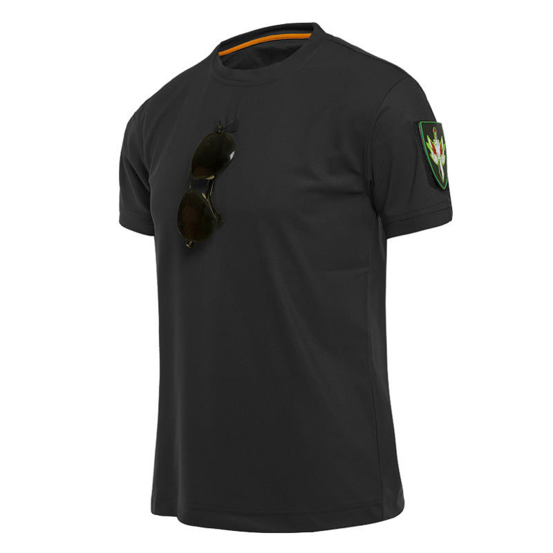 Heren T-shirt met korte mouwen en losse ronde hals