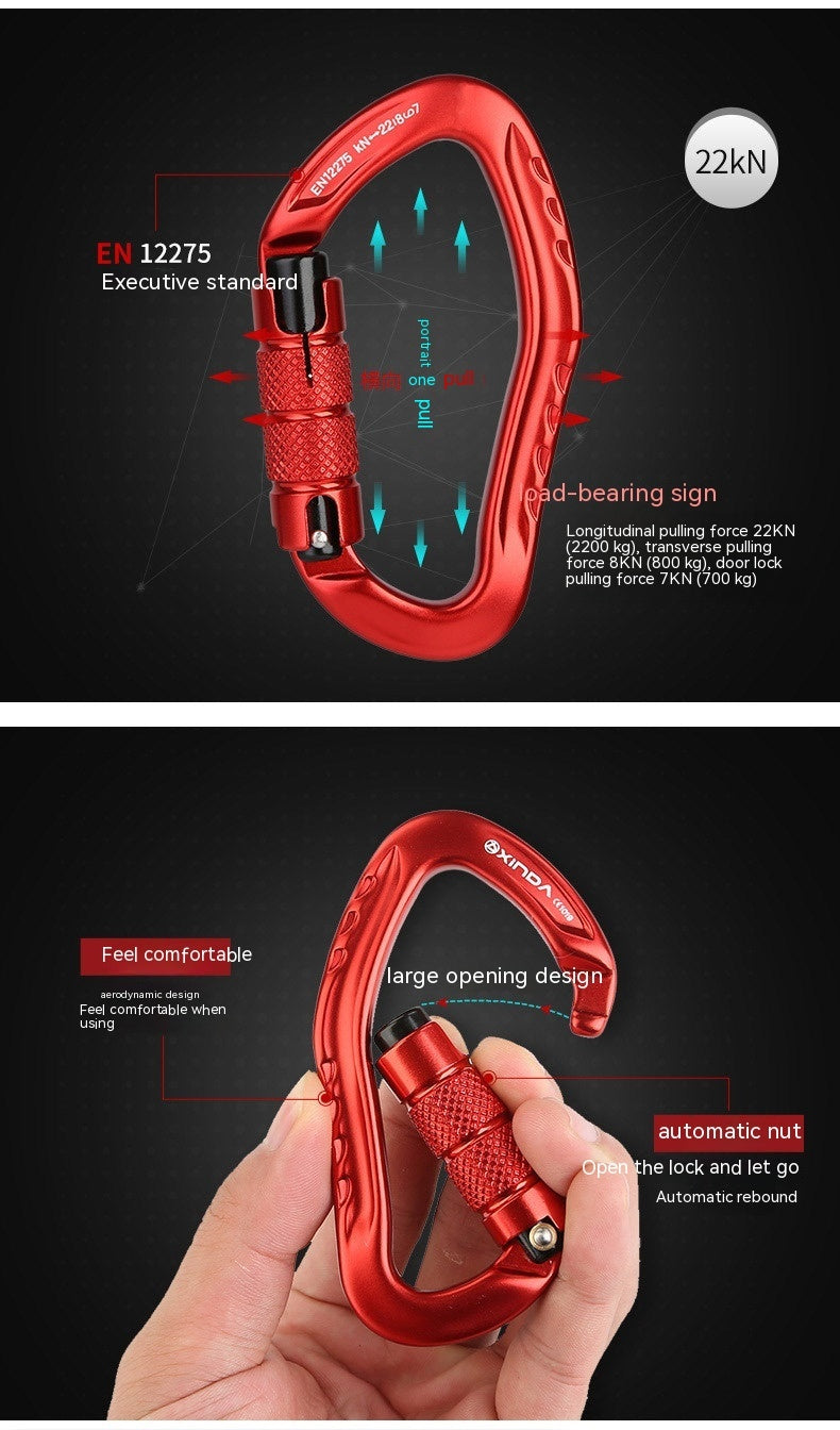 Climbing Button Carabiner Outdoor Rock Climbing Equipment Hook Lock