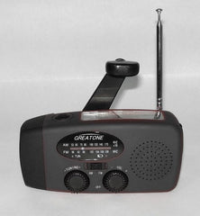 Emergency Hand Crank Radio with Solar Charger & LED Flashlight