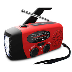 Emergency Hand Crank Radio with Solar Charger & LED Flashlight