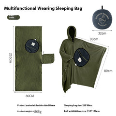 Multifunctionele Fleece Slaapzak/Cape voor Volwassenen