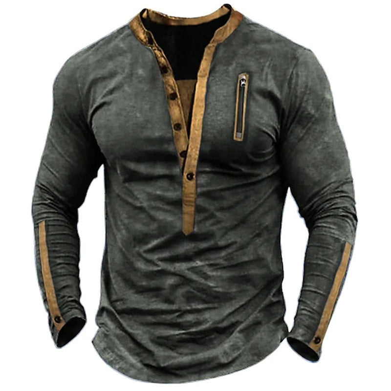 Men's Fashion Casual Outdoor Tactical Zipper T-shirt