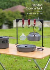 Outdoor Camping Rack For Desk Adjustable Base Clamp Small Hanging Rack For Pot Stove Cookware Desktop Storage Hook For Picnic