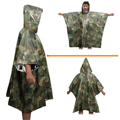 Noodregenjas met camouflageprint